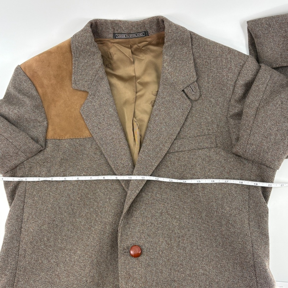 VINTAGE Orvis Blazer Mens 40 Thornproof Twist Tweed Brown Hunting Safari England - Picture 12 of 14